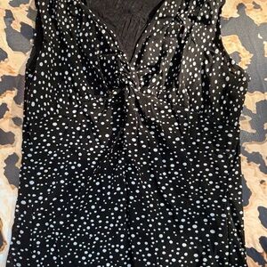 Willi Smith Black and White Dotted Blouse